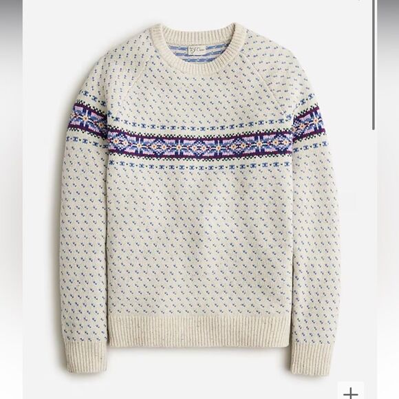 J. Crew Lambswool Fair Isle sweater with bird's eye New - Picture 2 of 9